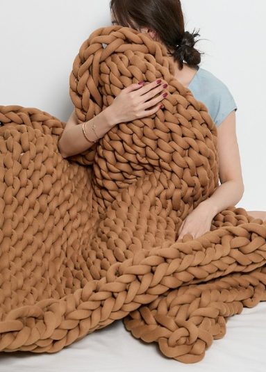 Seamless Cotton yarn knit weighted blanket KB010CS