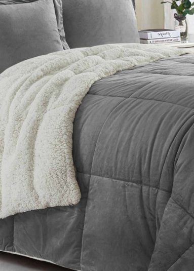 3-Piece Sherpa Reversible Down Alternative Winter Comforter Set